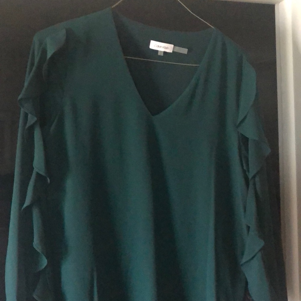 Emerald green floaty blouse